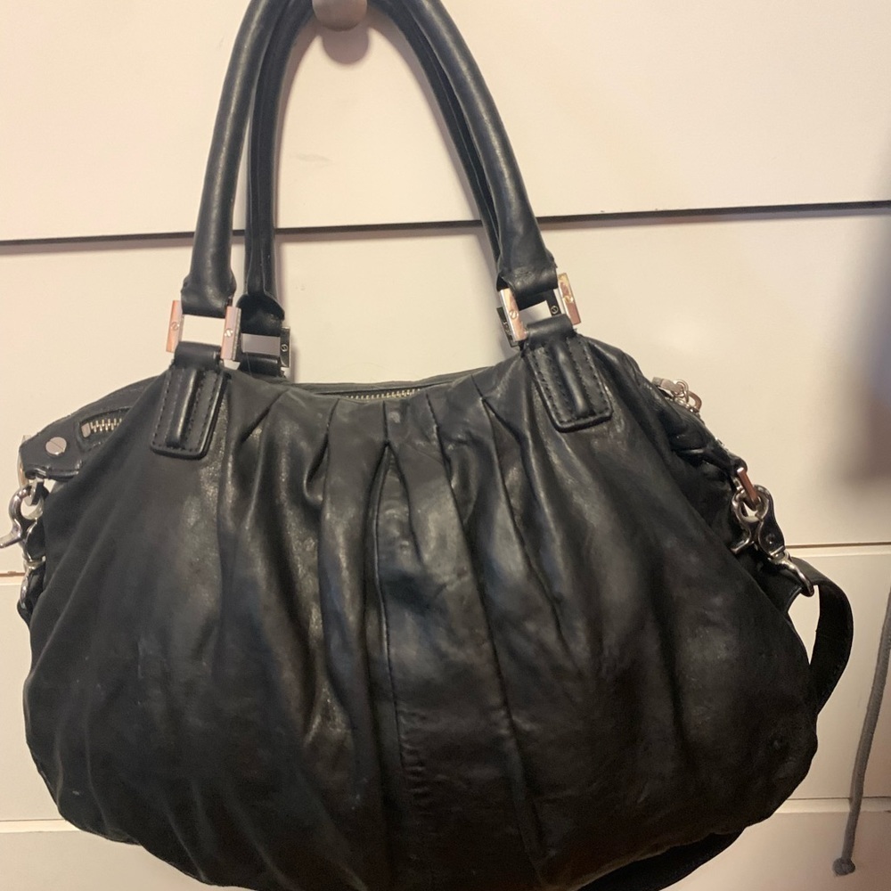 Tory Burch Verona Black Leather Pocketbook with Shoulder Straps and Handles - Picture 7 of 7